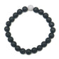Pulseira de pedras curativas Yin e Yang pretas e brancas