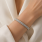 Pulseira de tênis em ouro 18K com diamantes simulados