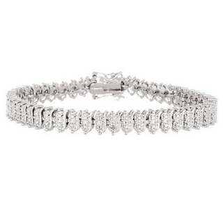 Pulseira de tênis em ouro 18K com diamantes simulados