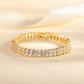 Pulseira de tênis em ouro 18K com diamantes simulados