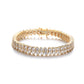 Pulseira de tênis em ouro 18K com diamantes simulados