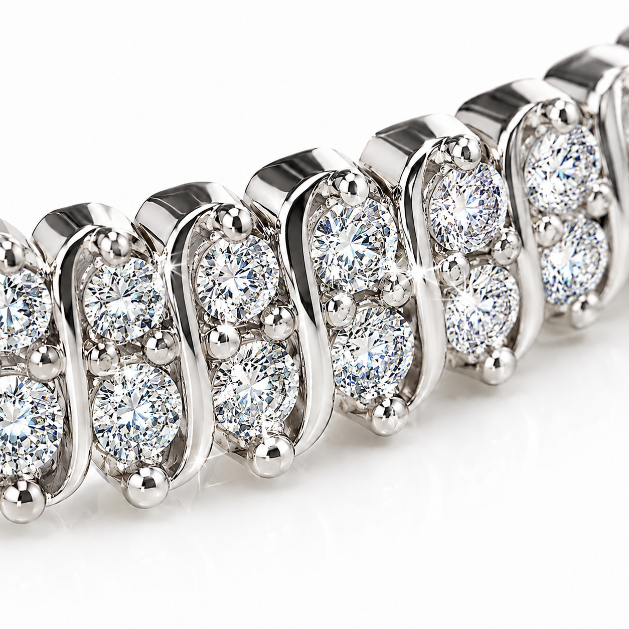 Pulseira de tênis em ouro 18K com diamantes simulados