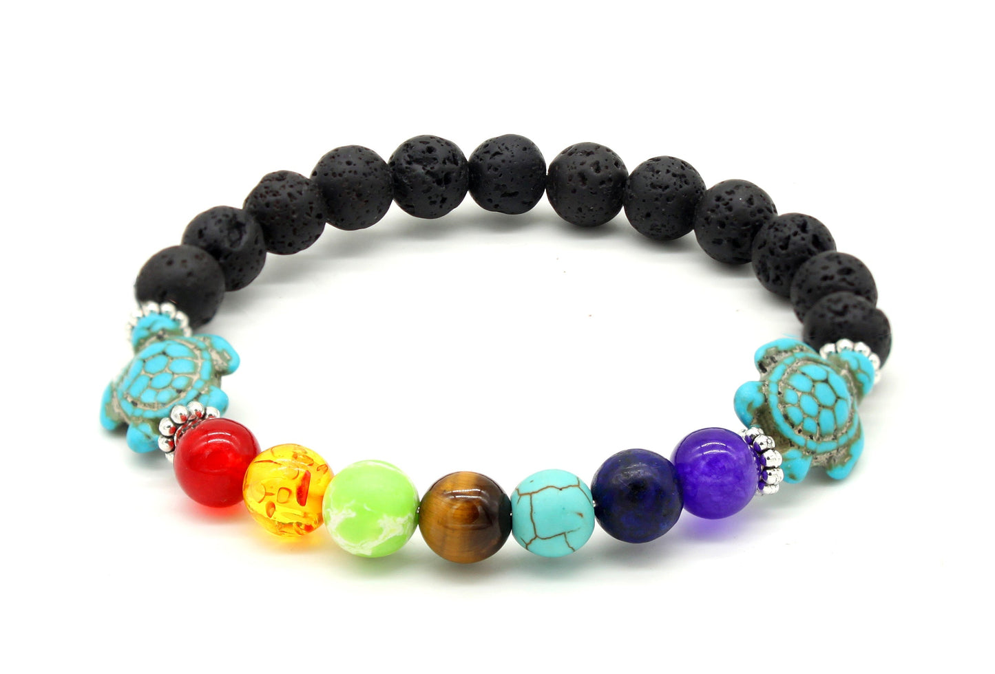 Pulseiras de pedras preciosas genuínas para cura de chakras Amy e Annette 7