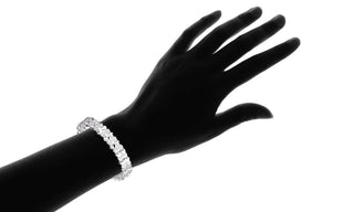 Pulseira de coração com duas fileiras em ouro 18K com corte de diamante