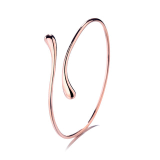 18K Gold Water Drop Bangle Bracelet