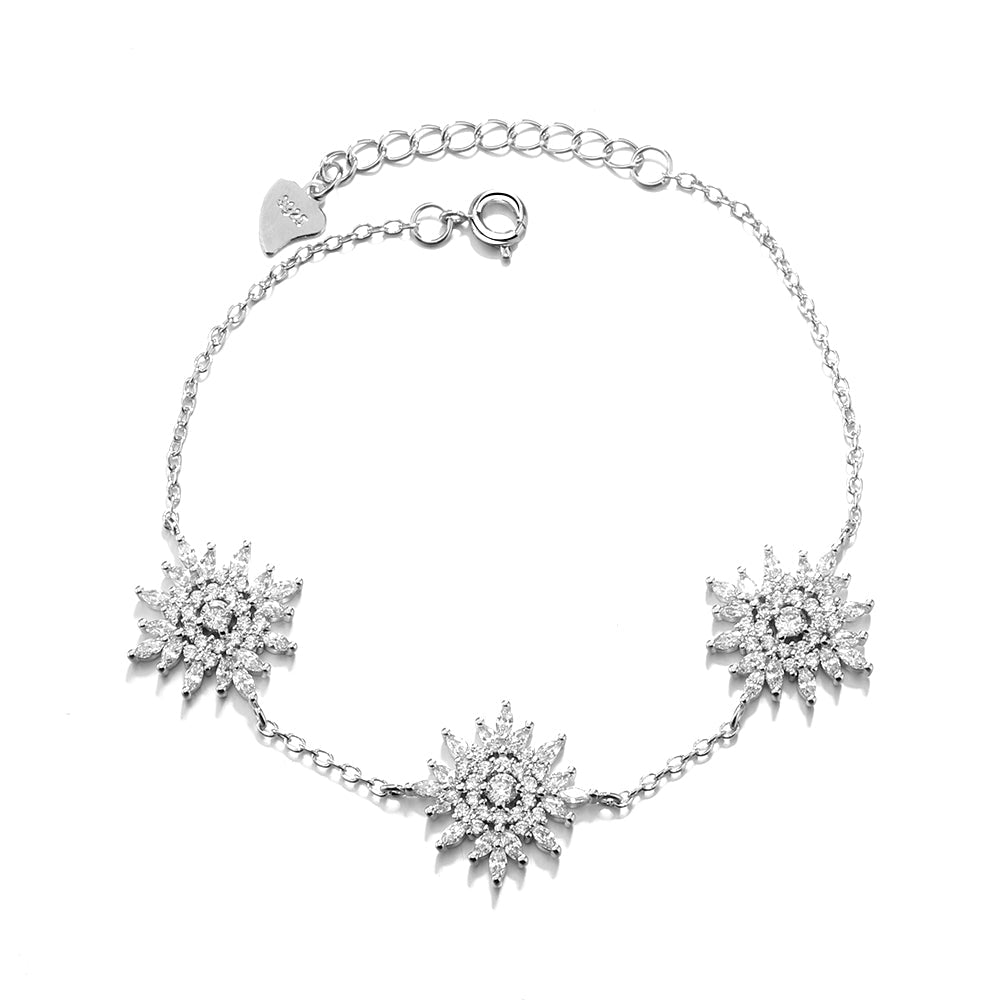 Pulseira Starburst de prata esterlina com cristais Swarovski