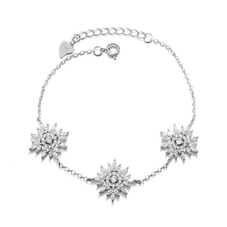 Sterling Silver Starburst Bracelet with Swarovski Crystals