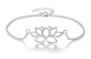 Pulseira de flor de lótus em prata esterlina