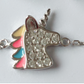Pulseira de prata esterlina e unicórnio Swarovski