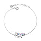 Pulseira de unicórnio com cristais banhada a ouro branco 14K