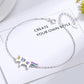 Pulseira de unicórnio com cristais banhada a ouro branco 14K