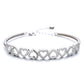 Pulseira ajustável em formato de corações de ouro 14K com cristais Swarovski