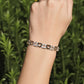 Pulseira ajustável em formato de corações de ouro 14K com cristais Swarovski