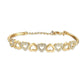 Pulseira ajustável em formato de corações de ouro 14K com cristais Swarovski
