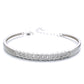 Pulseira ajustável de prata esterlina com cristais Swarovski incrustados