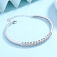 Pulseira ajustável de prata esterlina com cristais Swarovski incrustados
