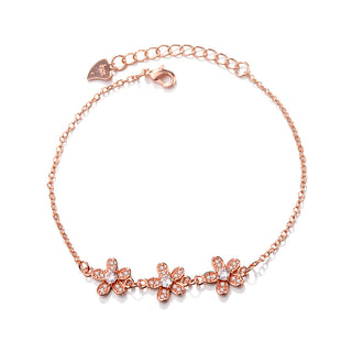 Pulseira ajustável Flower Power de cristal de ouro 14k