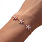 Pulseira ajustável Flower Power de cristal de ouro 14k