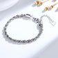 Pulseira de corrente de corda de prata esterlina 925