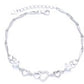 Pulseira Coração Prateada com Cristais Preciosa