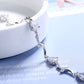 Pulseira ajustável em forma de lágrima com cristais Swarovski em prata esterlina