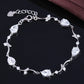 Pulseira ajustável em forma de lágrima com cristais Swarovski em prata esterlina