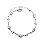 Pulseira ajustável em forma de lágrima com cristais Swarovski em prata esterlina