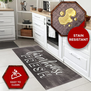 Tapete de cozinha acolchoado antifadiga grande de 20" x 55" (Farmhouse Fresh) 