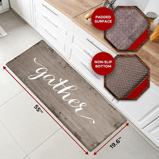 Tapete de cozinha acolchoado antifadiga grande de 20" x 55" (Gather) 