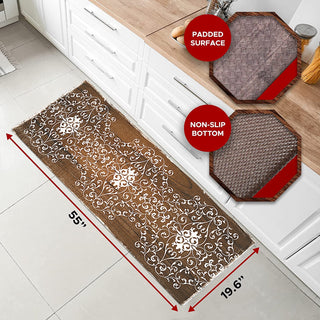 Tapete de cozinha acolchoado antifadiga grande de 20" x 55" (rolagem) 