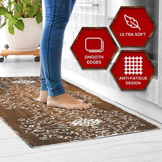 Tapete de cozinha acolchoado antifadiga grande de 20" x 55" (rolagem) 