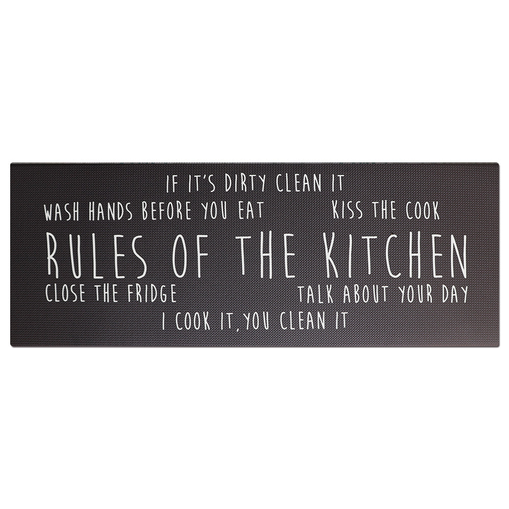 Tapete de cozinha antifadiga Rules of the Kitchen de 20" x 55" 