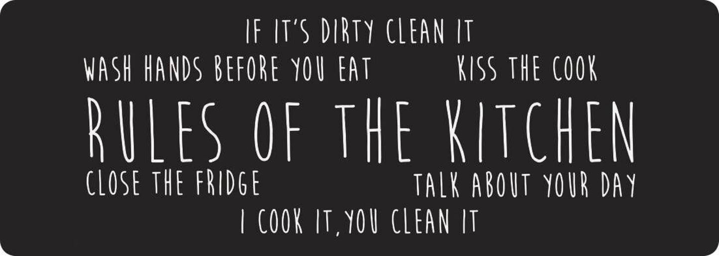 Tapete de cozinha antifadiga Rules of the Kitchen de 20" x 55" 