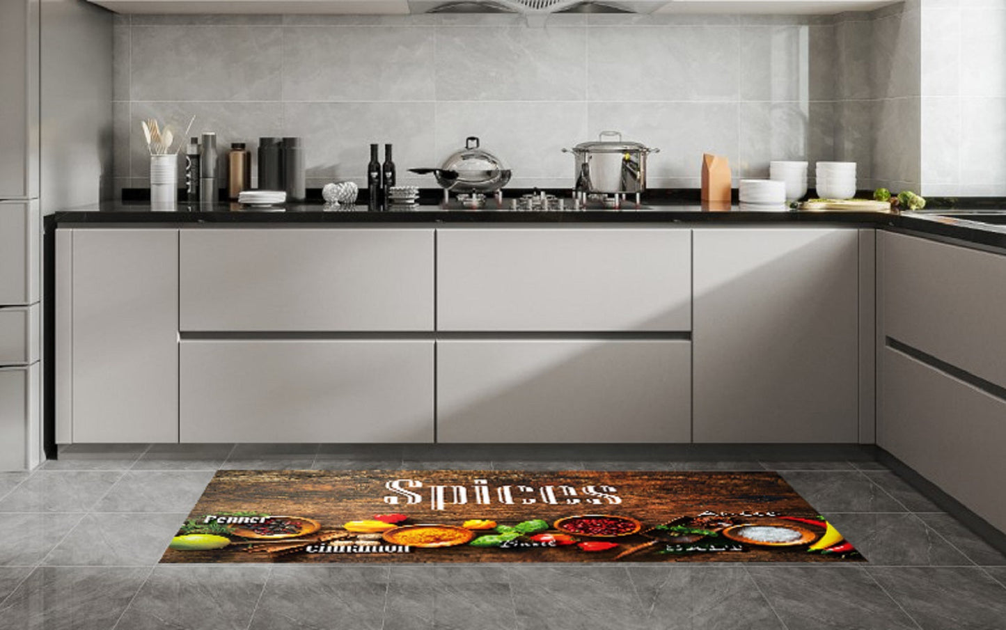 Tapete de cozinha antifadiga Spices 19,6 pol. x 55 pol.