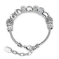 Pulseira de berloques com cristais Swarovski em ouro branco 18k