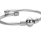 Pulseira de esferas torcidas de aço inoxidável