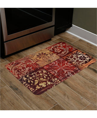 Red Mosaic Antifatigue Kitchen Mats