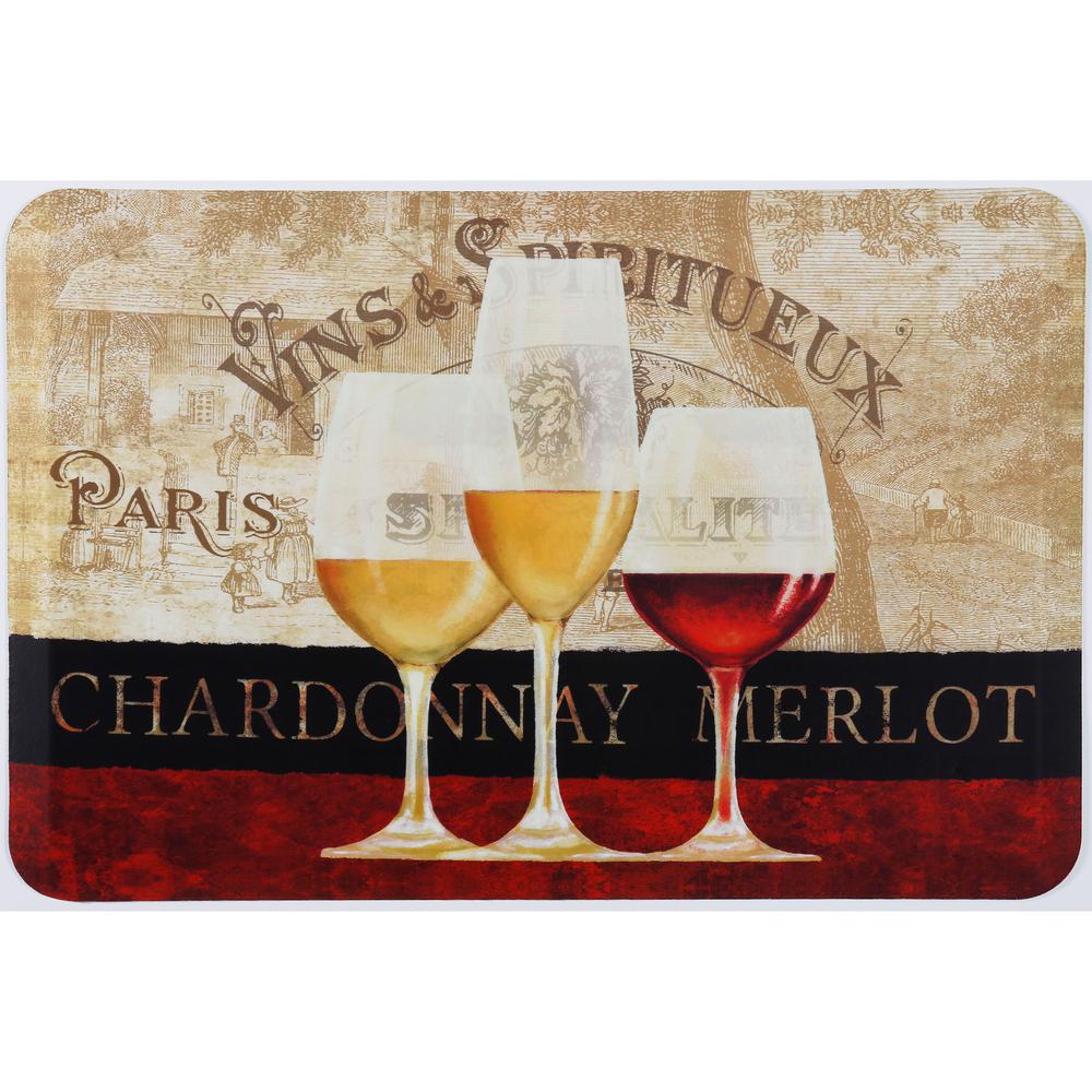 Tapetes de cozinha antifadiga Paris Wine