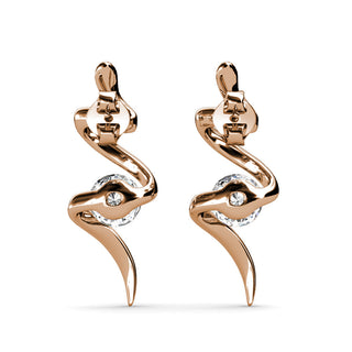 Swarovski Crystal Spiral Earrings in 18K Gold