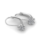 Brinco de alavanca com motivo de flor de cristal Swarovski em ouro branco 18k