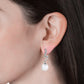 Brincos ZigZag de Pérolas Swarovski e Cristais Swarovski