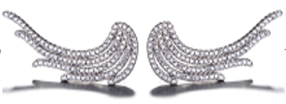 Pingente de prata esterlina com asas de anjo e cristais Swarovski