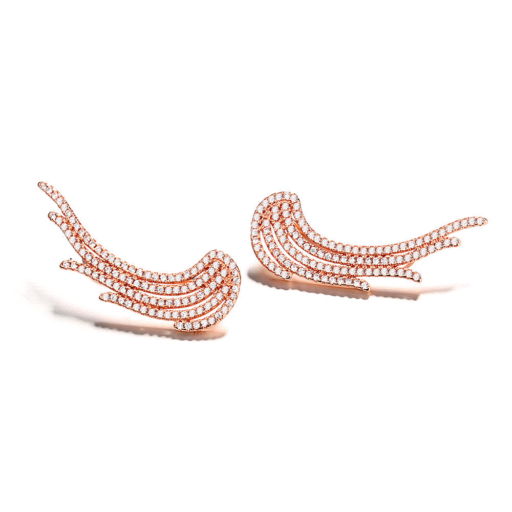 Pingente de prata esterlina com asas de anjo e cristais Swarovski