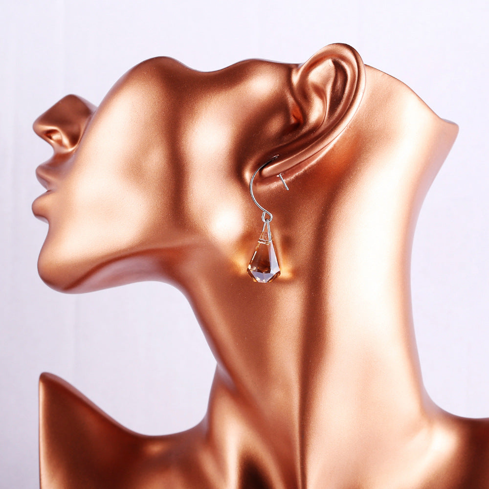 Brincos pendurados em vidro Murano laranja