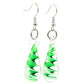 Brincos pendurados em vidro Murano verde