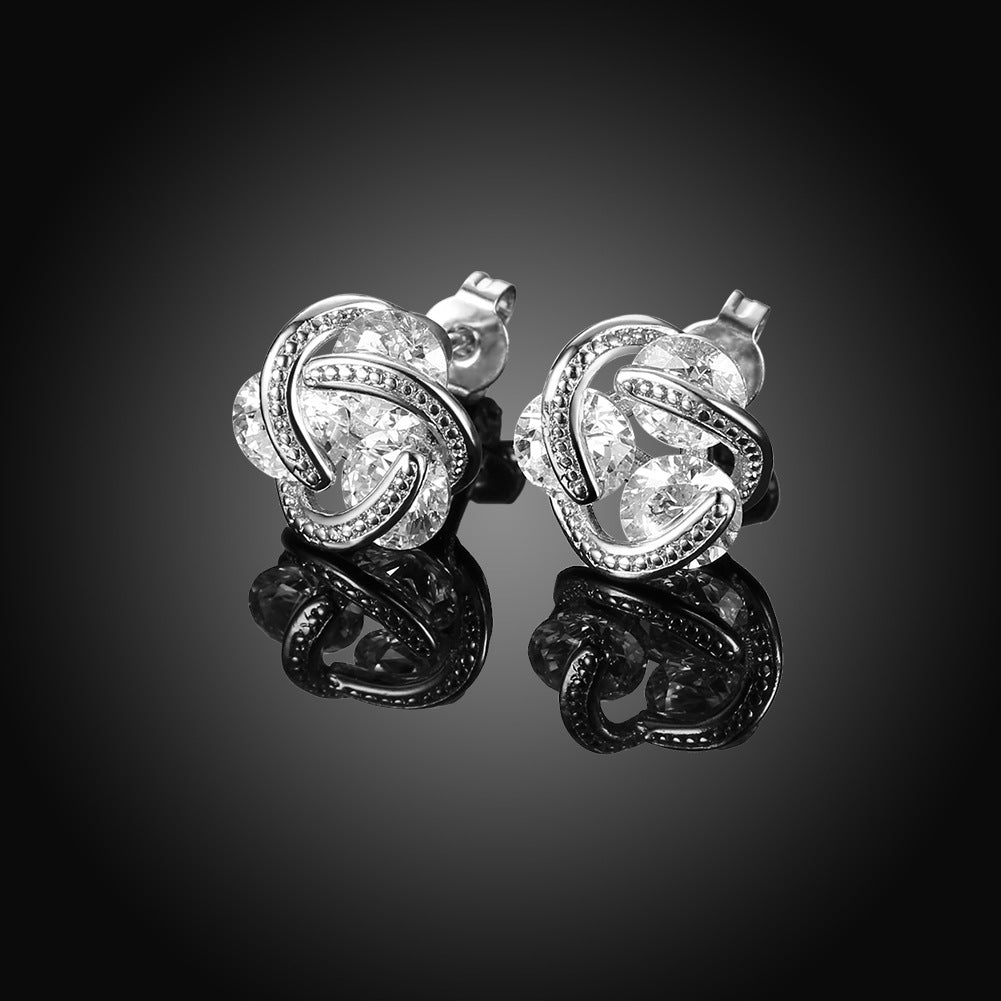 Brincos Amy e Annette em prata esterlina 14k com pedras flutuantes e cristais