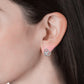 Brinco de pino com círculos entrelaçados de cristal Swarovski em ouro branco 18k