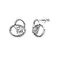 Brinco de pino com círculos entrelaçados de cristal Swarovski em ouro branco 18k