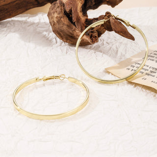 Amy and Annette 14k Gold Large Hoop Earring with Omega Closure
