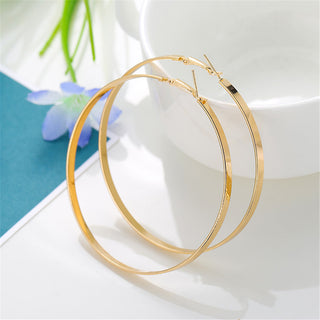 Amy and Annette 14k Gold Large Hoop Earring with Omega Closure